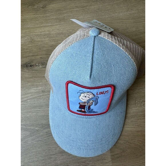 NWT Peter Grimm Peanuts Linus Trucker Denim Hat Cap - Picture 2 of 6